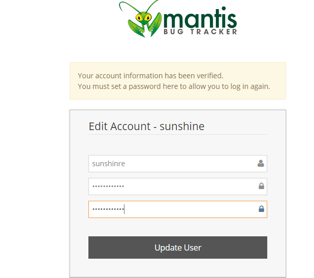 Mantis Change Password2