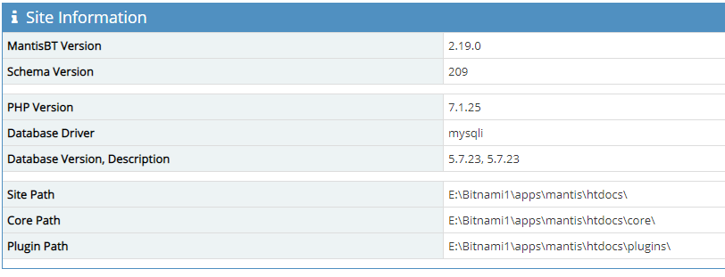 Mantis Site Information