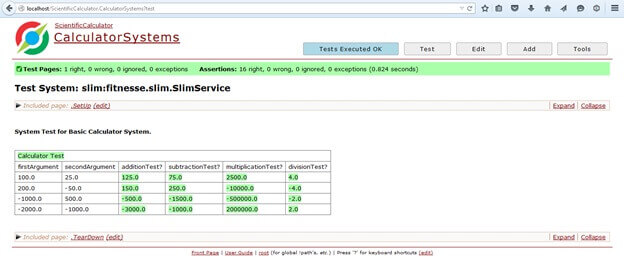 FitNesse Test Suite