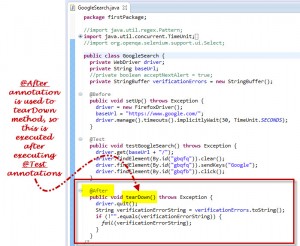 After Annotation Used In Selenium Webdriver