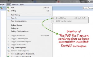 Eclipse TestNG Run As Option