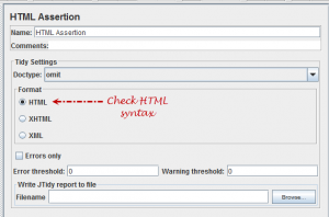 JMeter HTML Assertion