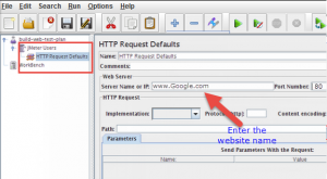 Add HTTP request Default element