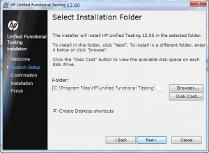 HP Unified Functional Testing 12 Installation Folder