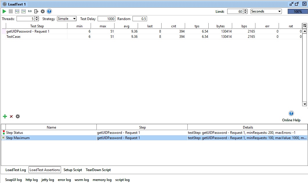 soapui after assertion load test