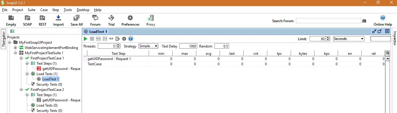 soapui before load test