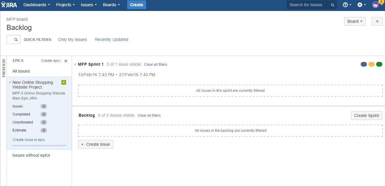 JIRA Sprint screen1