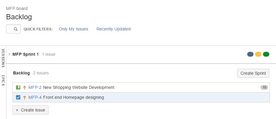 JIRA Sprint screen2
