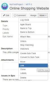 link an issue to an Epic in JIRA