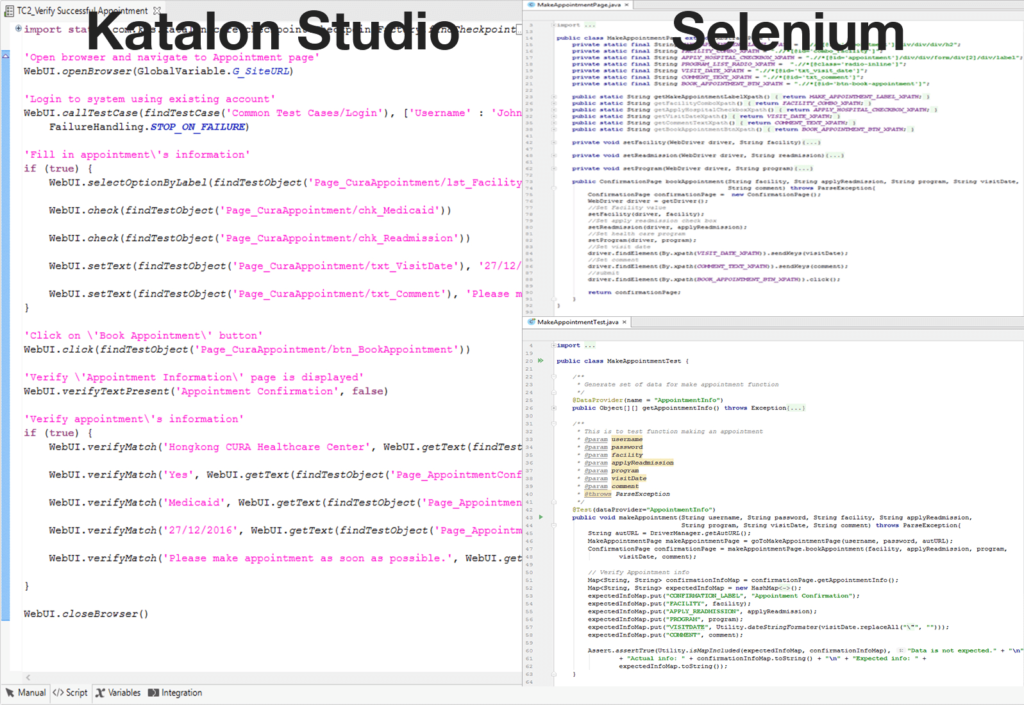 Katalon Studio compared to Selenium