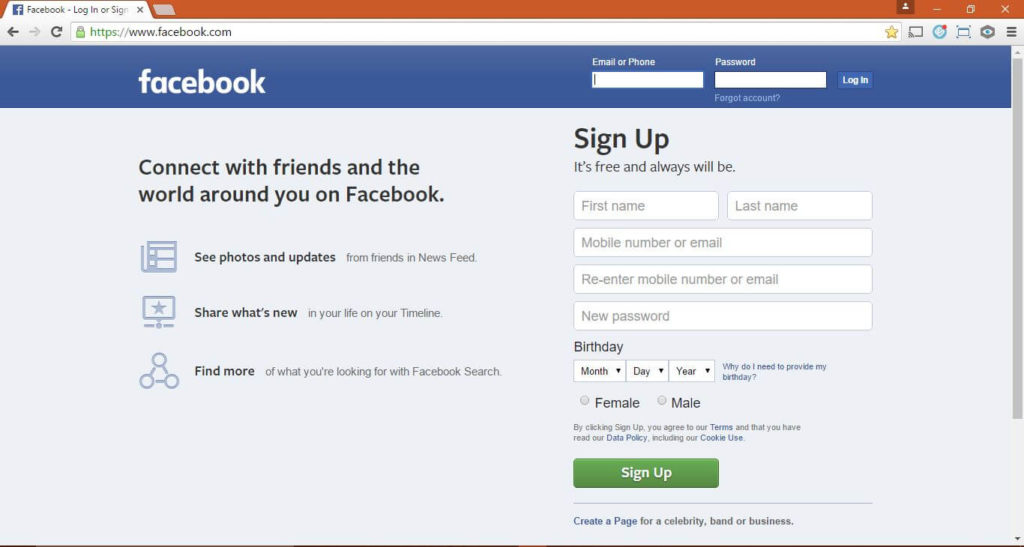 Facebook Login on Chrome