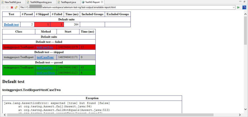 ITest Listener Emailable