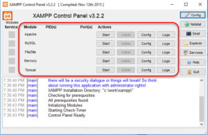 XAMPP Control Panel | Software Testing Class
