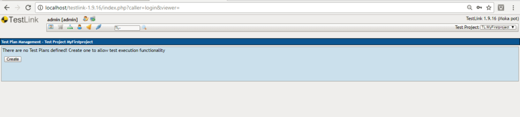 TestLink Test Plan and Build Creation