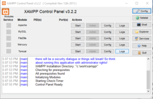 XAMPP Control Panel | Software Testing Class