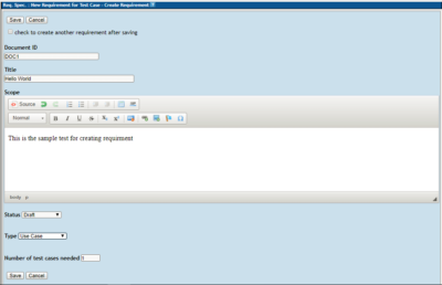 TestLink Add Requirements | Software Testing Class