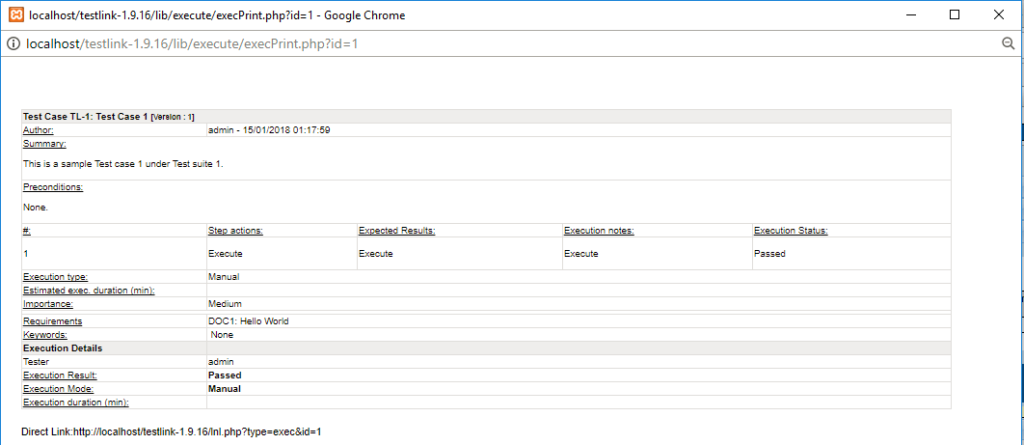 TestLink Test Management Tool