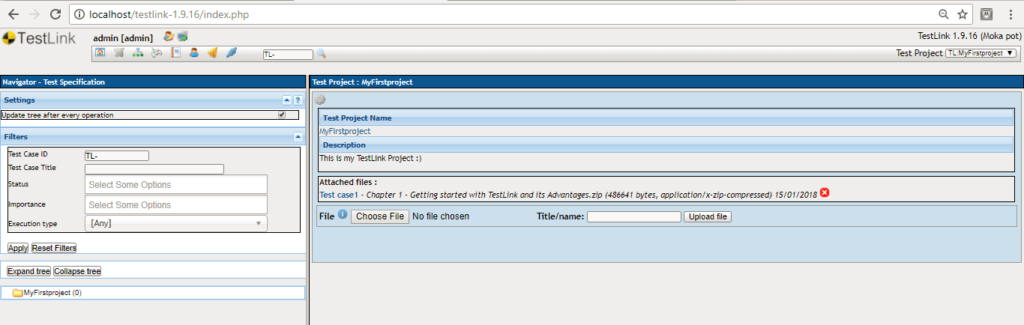 Testlink Test management tool