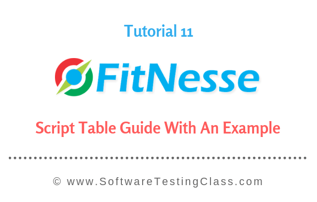 Fitnesse Script Table Guide With An Example