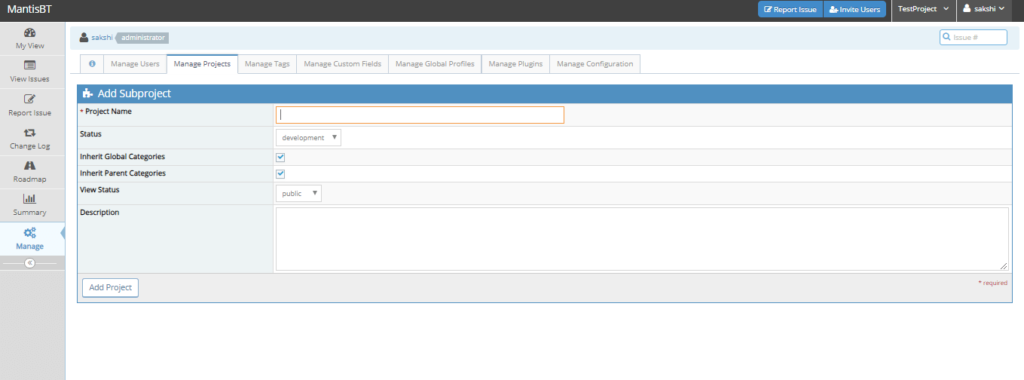 Mantis Add Sub Project