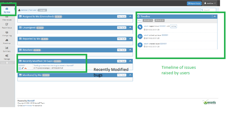 Mantis Bug Tracker My View