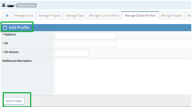 Mantis Add Global Profile