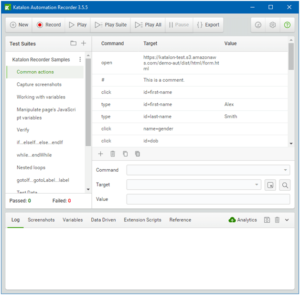 Katalon Automation Recorder TestSuite